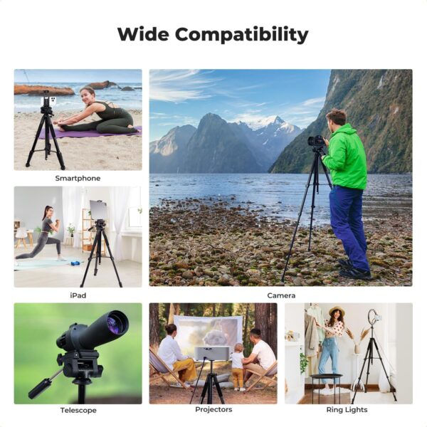 K&F Concept  Lightweight, Portable Camera Tripod, 75", Black - Image 8